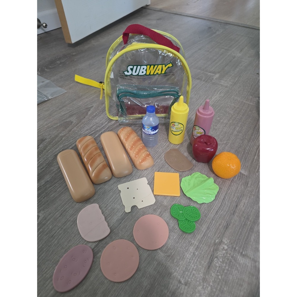 Vintage Play Food Toys From Subway Restaurant Kitchen Backpack